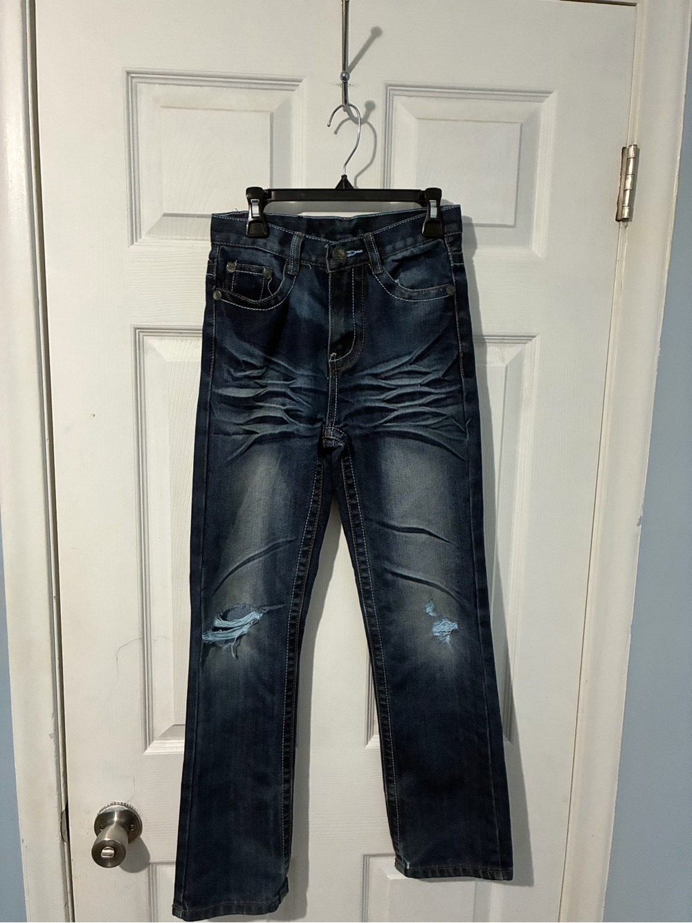 Boys Dark Wash Distressed Jeans